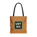 Large Light Brown USYGO Tote Bag
