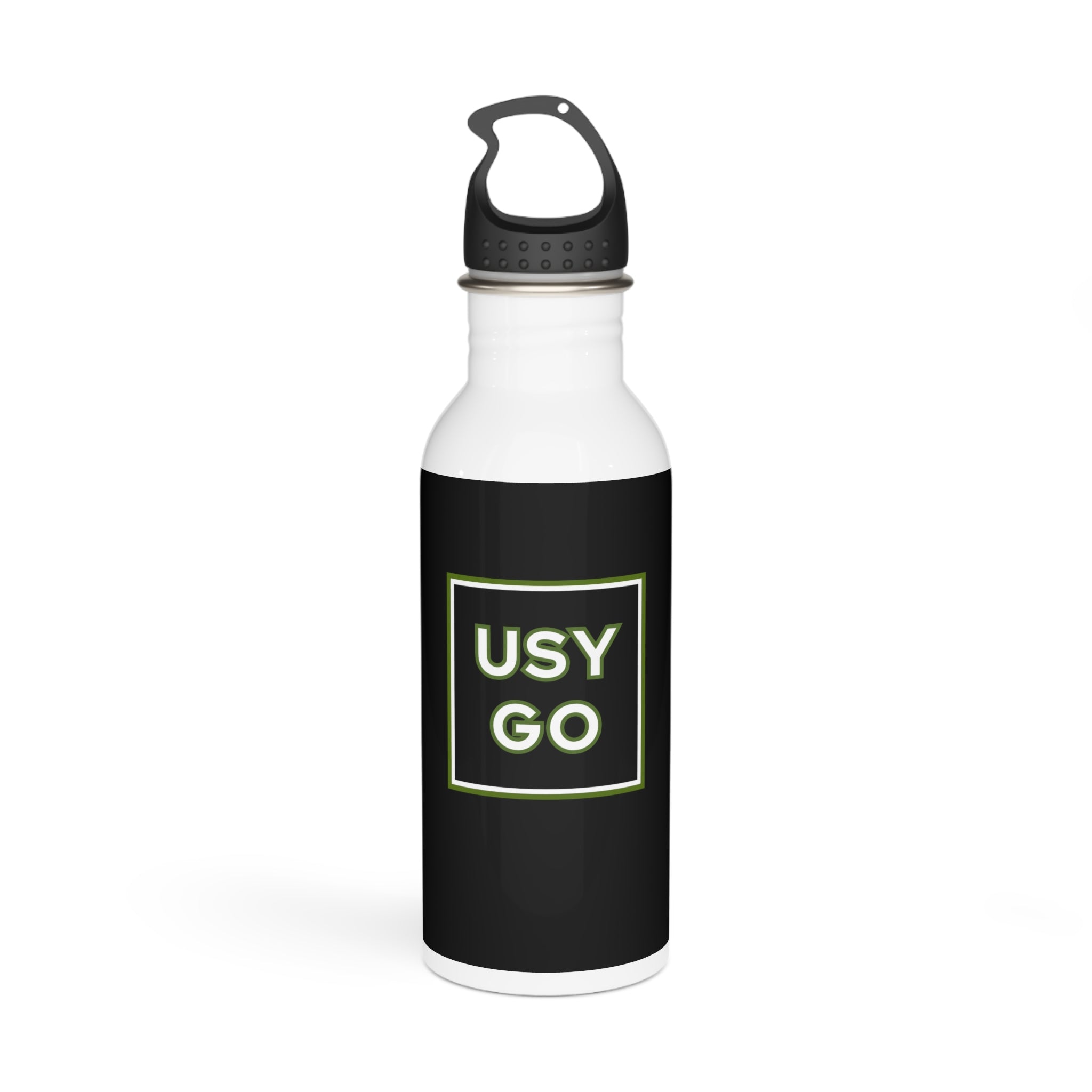Black (White) USYGO Stainless Steel Water Bottle