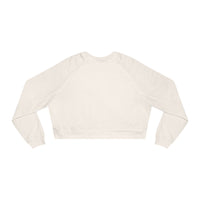 Women's White Cropped Fleece Pullover