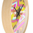 Wood Clock 10 inches psychedelic