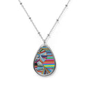 Oval Brass Pendant Necklace Abstract Art