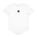 Front White Men's Jersey Curved Hem Tee
