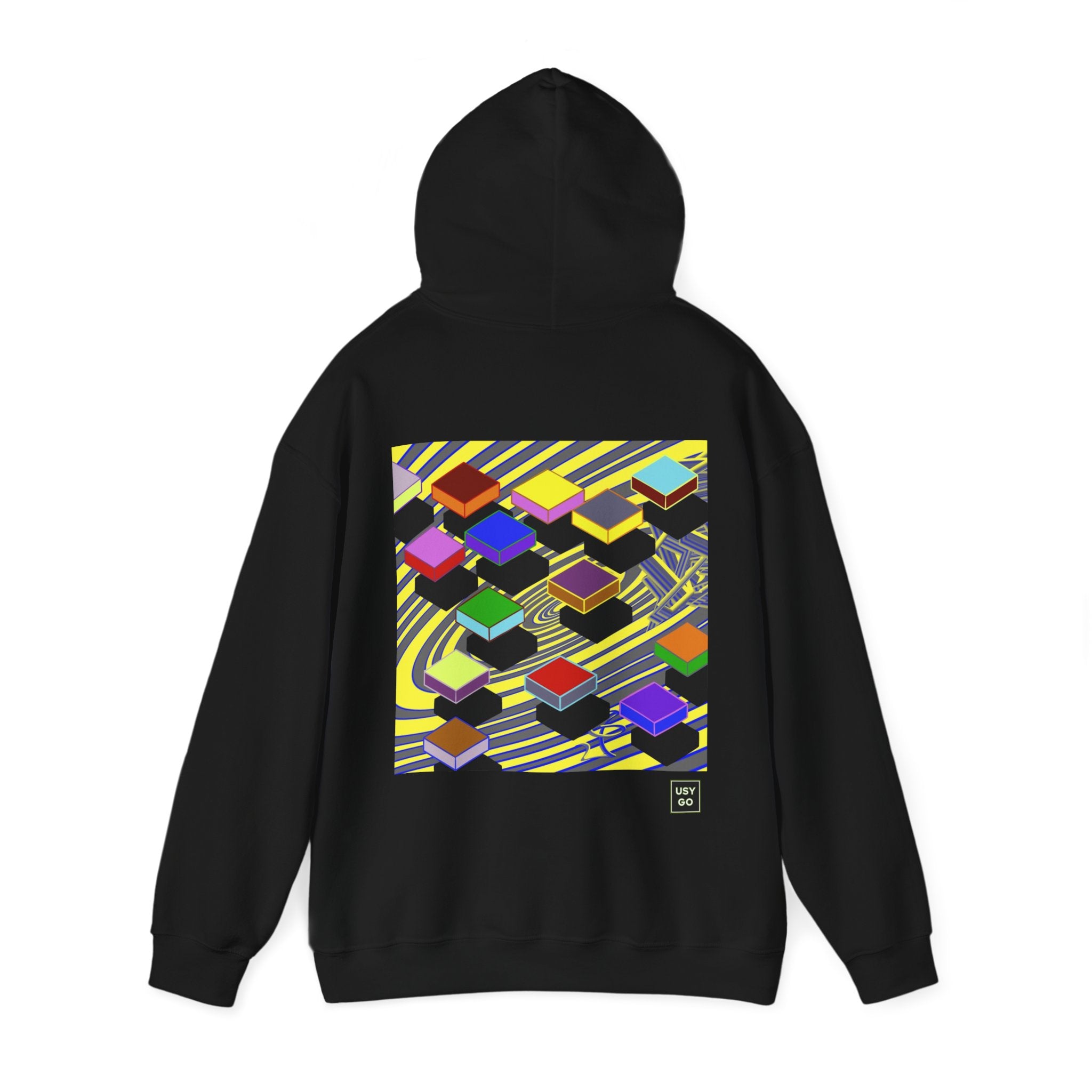 Streetwear Unisex FLYING SQUARES Hoodie by @johnnygraff31- USYGO