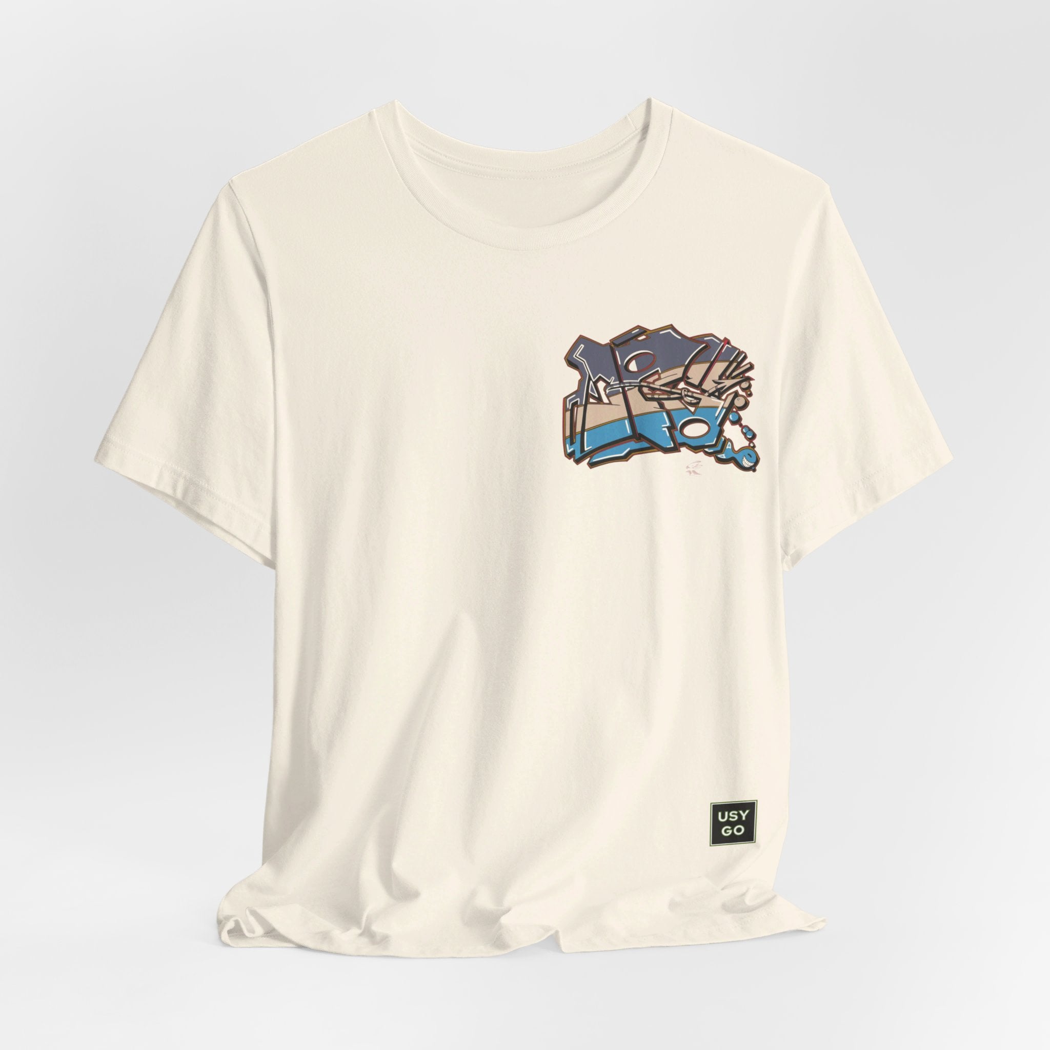 USYGO Unisex Cotton Crew 'JG FISH' T-Shirt (Small Chest Print)