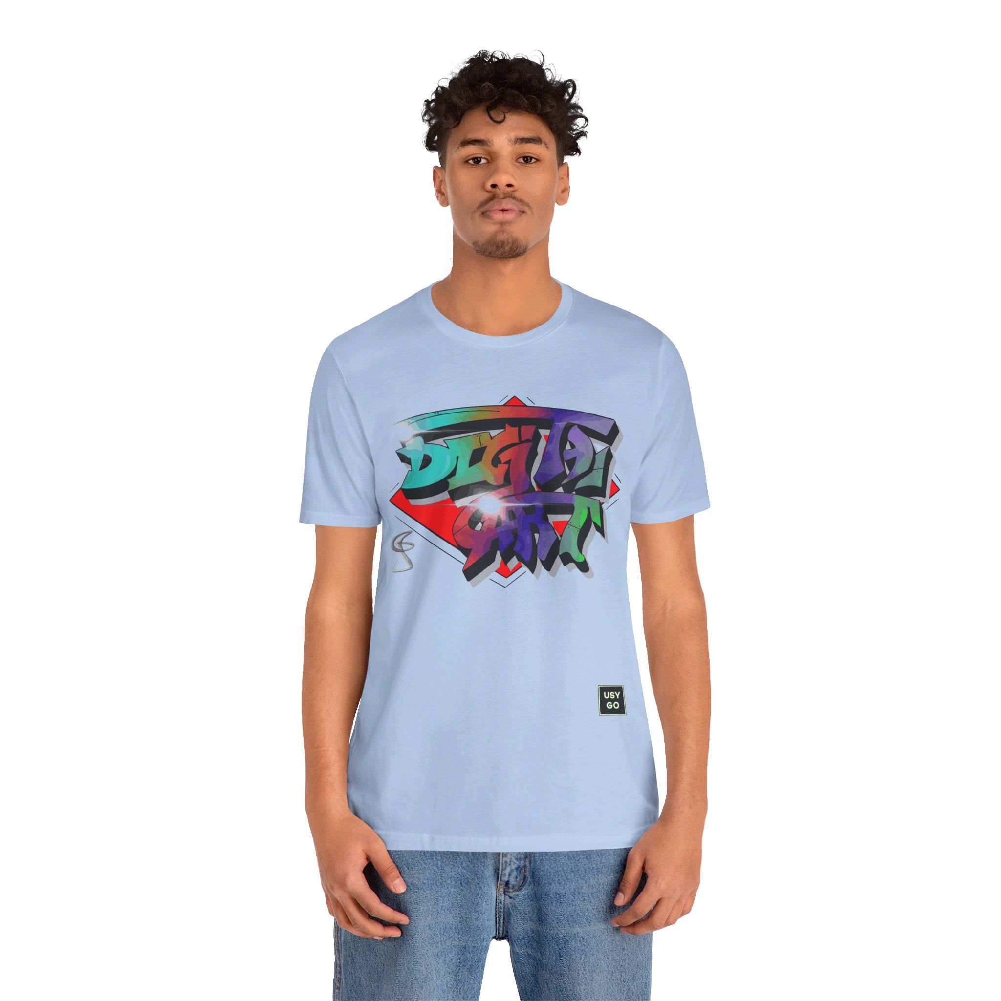 USYGO Unisex Cotton Crew 'Digital Art' T-Shirt (Back Print)