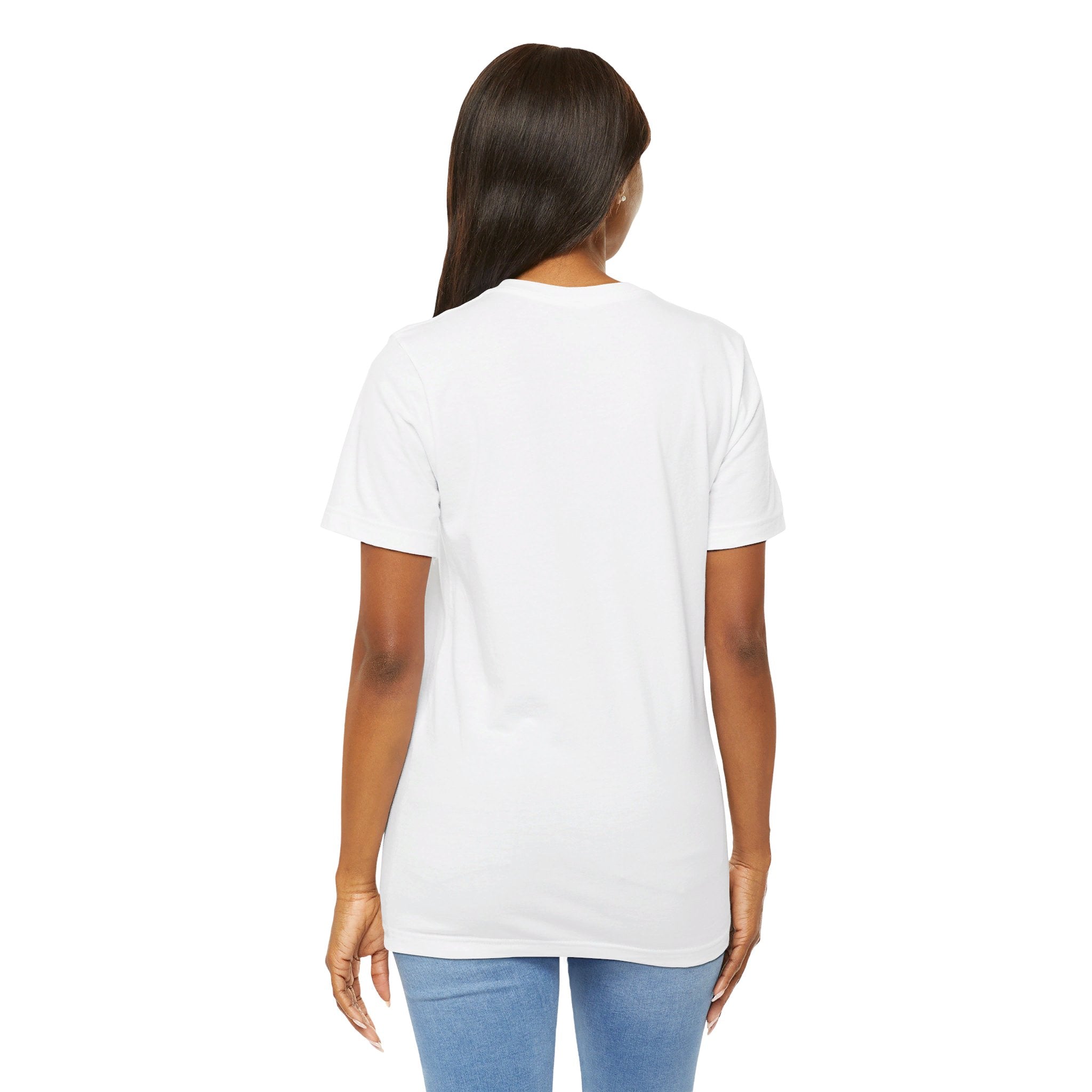 T-Shirt Bella+Canvas 3001 Unisex Jersey Short Sleeve Tee with no designon the back. Made from lightweight 100% Airlume combed and ring-spun cotton in White, ideal for active and leisure wear.