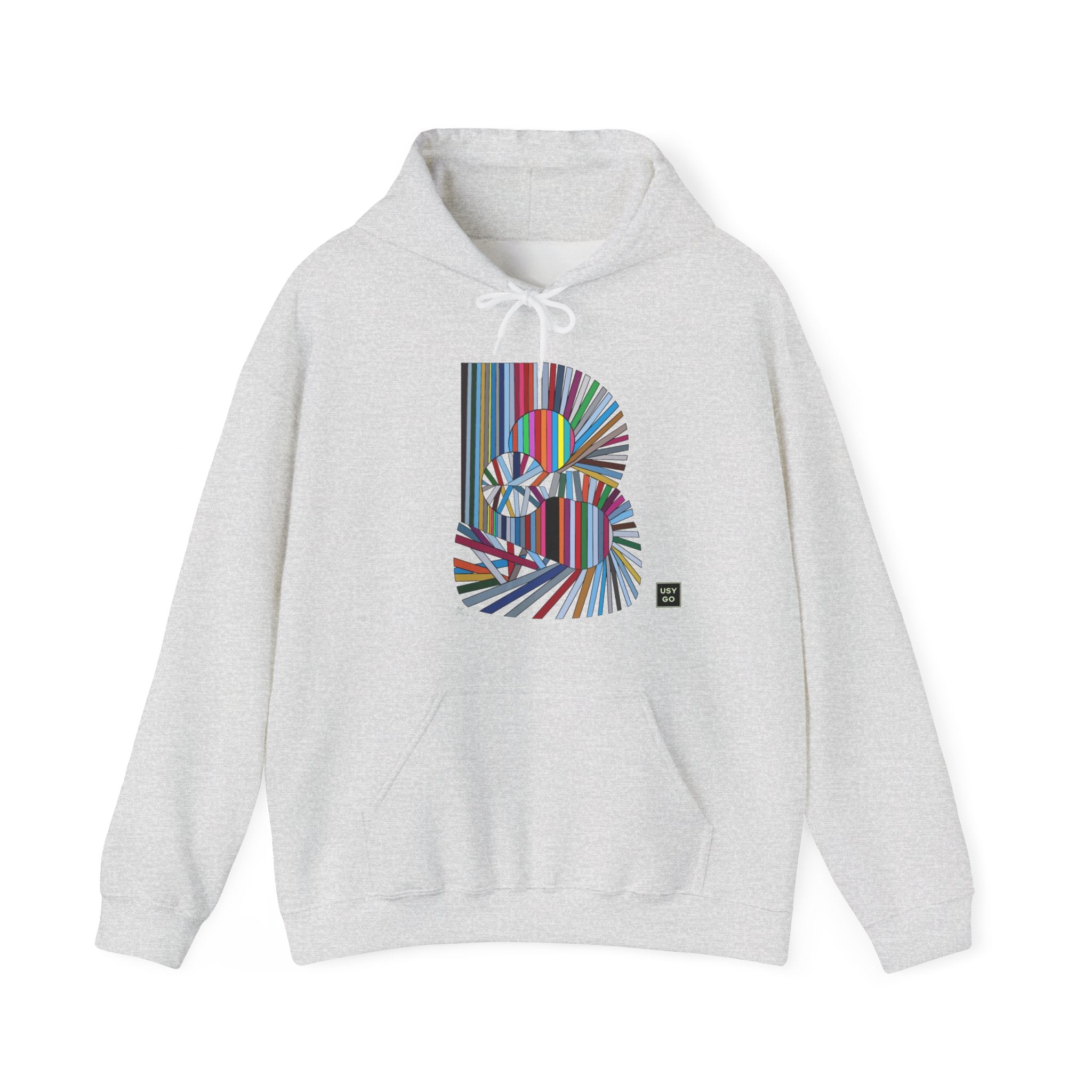 Heavy Blend Hoodie Gildan 18500 Unisex Jersey with ABSTRACT design by @johnnygraff31 printed on the front. Made from 50% Cotton 50% Polyester in Ash. Pouch pocket and the tear-away label make for a highly comfortable.