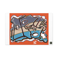 Front view of JG FISH Canvas by @johnnygraff31, featuring the vibrant JG FISH street art design printed on premium 100% cotton canvas. Perfect for urban art enthusiasts and collectors.