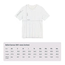 Size chart for Bella+Canvas 3001 Unisex Jersey Short Sleeve Tee featuring JG Fish design by @johnnygraff31. Includes measurements for chest width and length in inches or centimeters, helping customers select the right size.