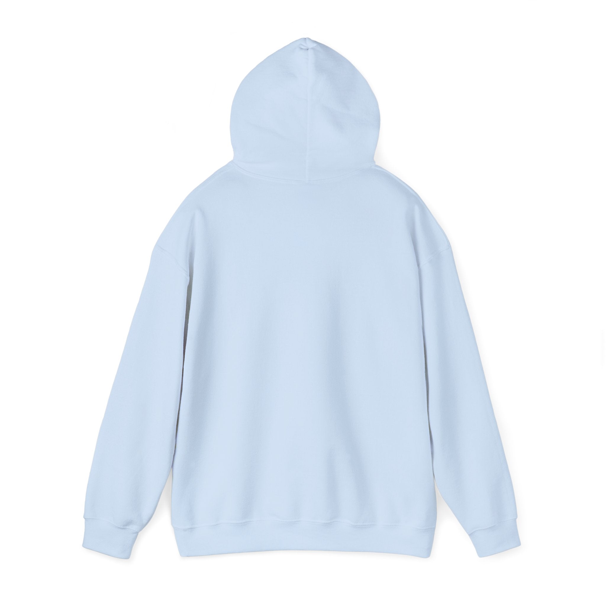 Heavy Blend Hoodie Gildan 18500 Unisex Jersey blank Backside. Made from 50% Cotton 50% Polyester in Light Blue. Highly comfortable.