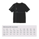 Size chart for Bella+Canvas 3001 Unisex Jersey Short Sleeve Tee featuring Ace design by @johnnygraff31. Includes measurements for chest width and length in inches or centimeters, helping customers select the right size.