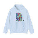 Heavy Blend Hoodie Gildan 18500 Unisex Jersey with ABSTRACT design by @johnnygraff31 printed on the front. Made from 50% Cotton 50% Polyester in Light Blue. Pouch pocket and the tear-away label make for a highly comfortable.